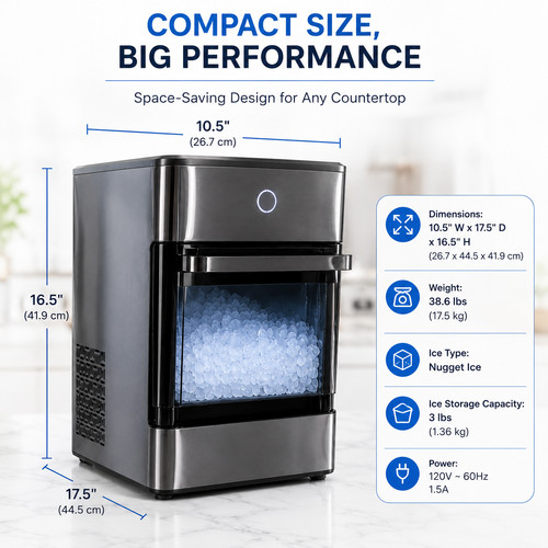 Profile ice maker black - ice,